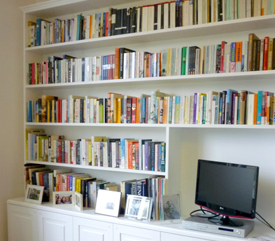 Freestanding cabinet and bookshelves