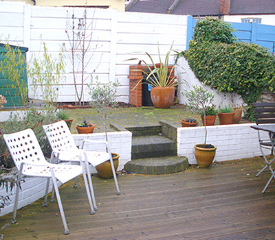 Utilising small garden for entertaining area